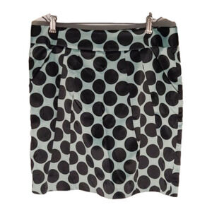 P015. bar III Front Row Mint Green and Black Polka Dot Satin Mini Skirt  |L